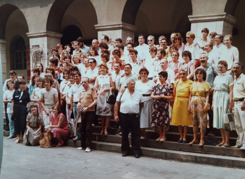 1985 Wrocław, PWr, wizyta chóru Orfeón Portuense z Puerto de Santa Maria w Kadyksie - zdjęcie Iwony Polak