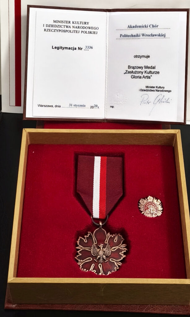 Brązowy Medal Zasłużony Kulturze - Gloria Artis dla Akademickiego Chóru Politechniki Wrocławskiej