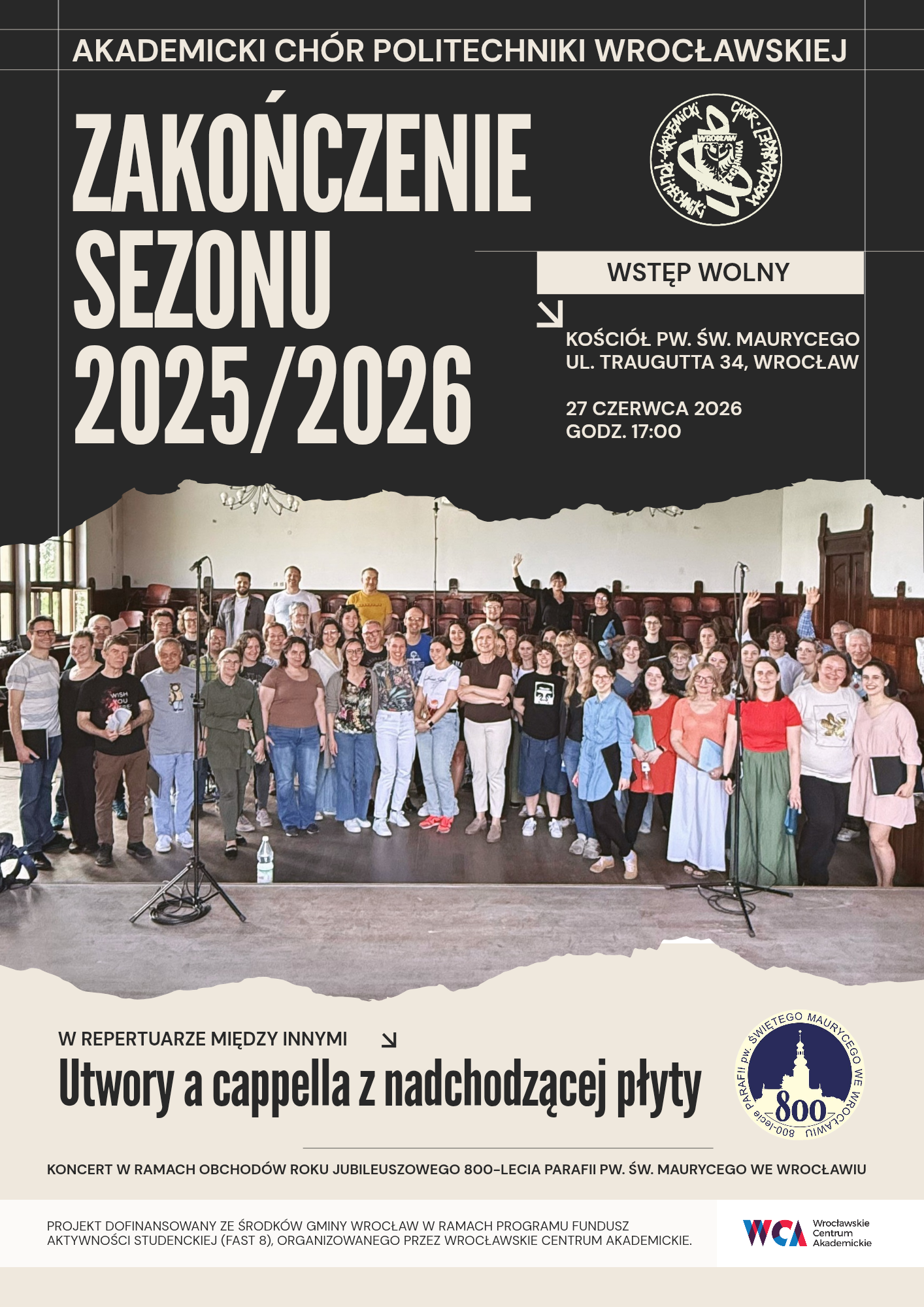 Plakat koncertu na zakończenie sezonu artystycznego 2025/2026 